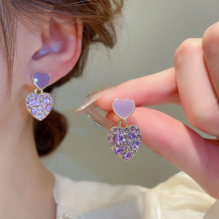 Purple-Crystal-Heart-Earrings 2