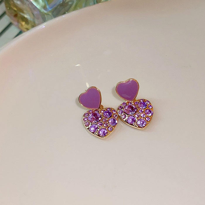 Purple-Crystal-Heart-Earrings 3