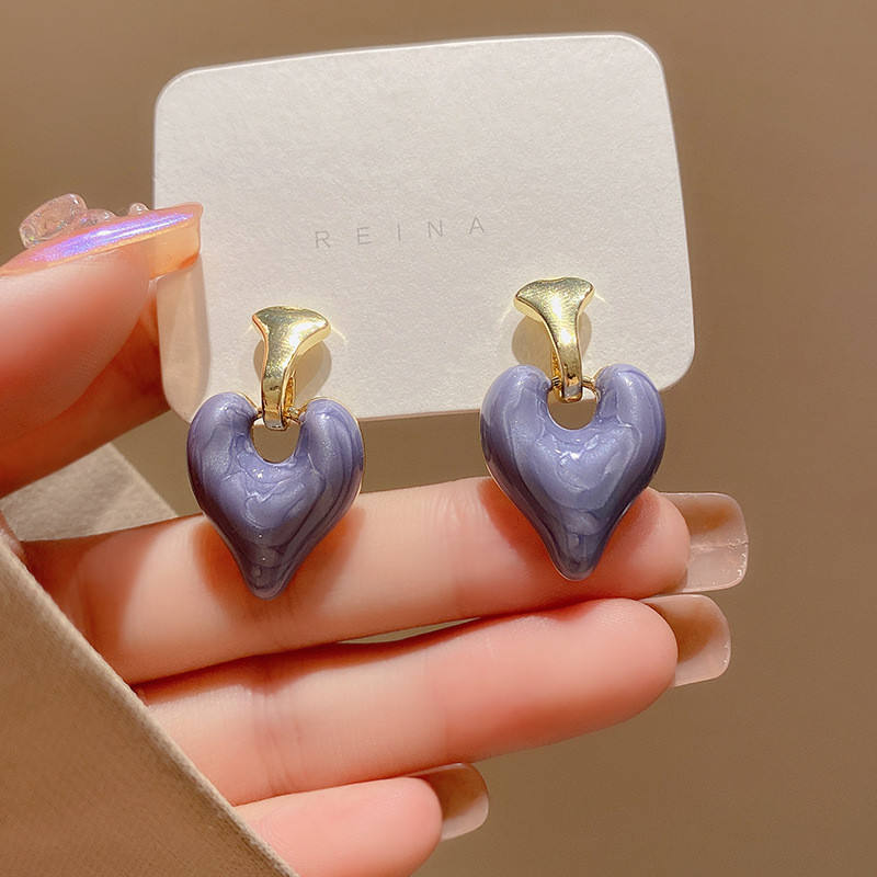 Purple-Heart-Drop-Earrings 1