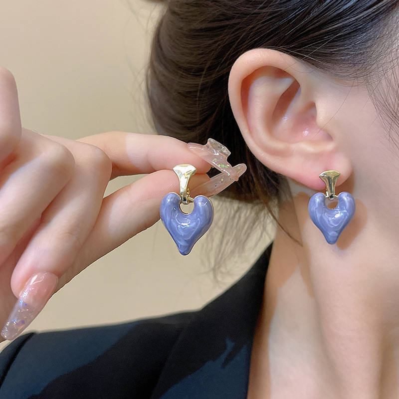 Purple-Heart-Drop-Earrings 2
