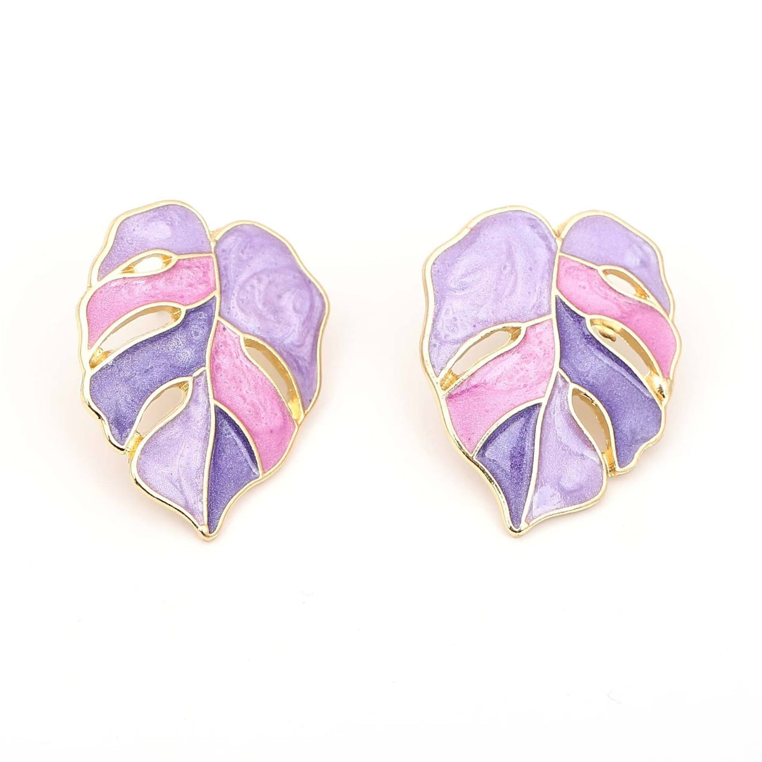 Purple-Leaf-Enamel-Earrings 3