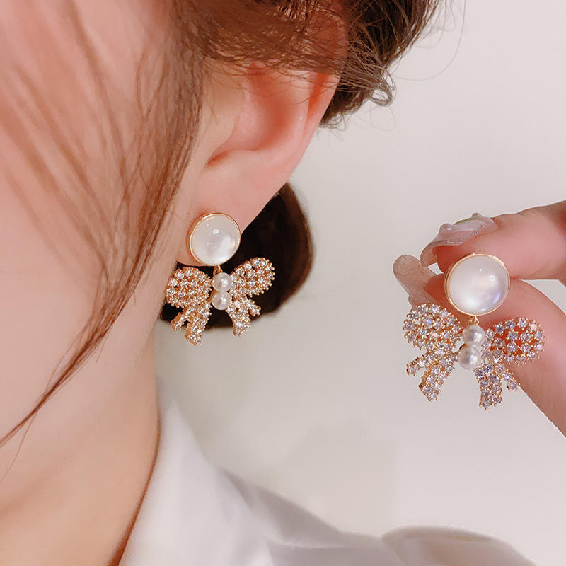 Rhinestone-Bow-Drop-Earrings 2