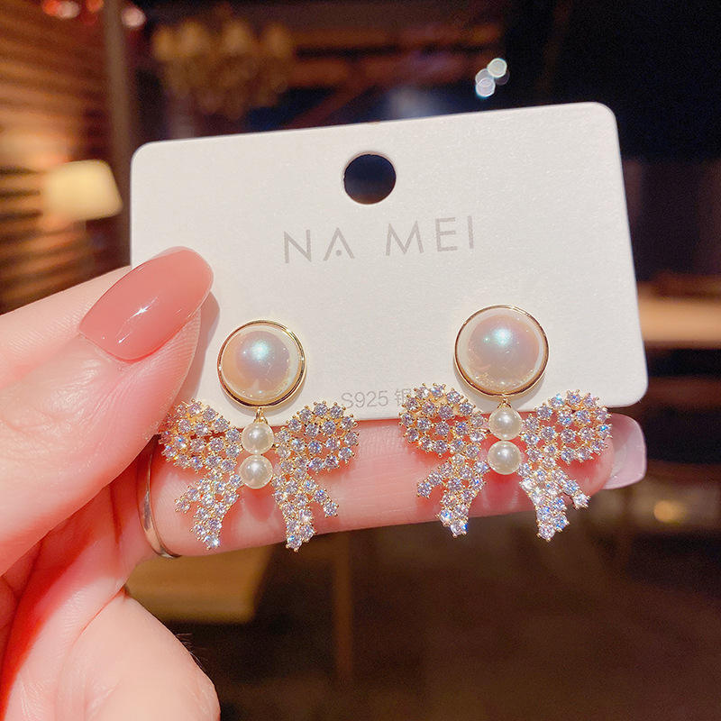 Rhinestone-Bow-Drop-Earrings 3