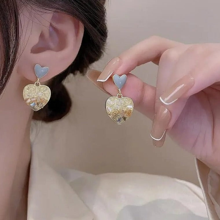 Rhinestone-Heart-Pendant-Earrings 2