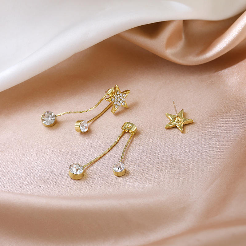 Rhinestone-Star-Tassel-Earrings 2