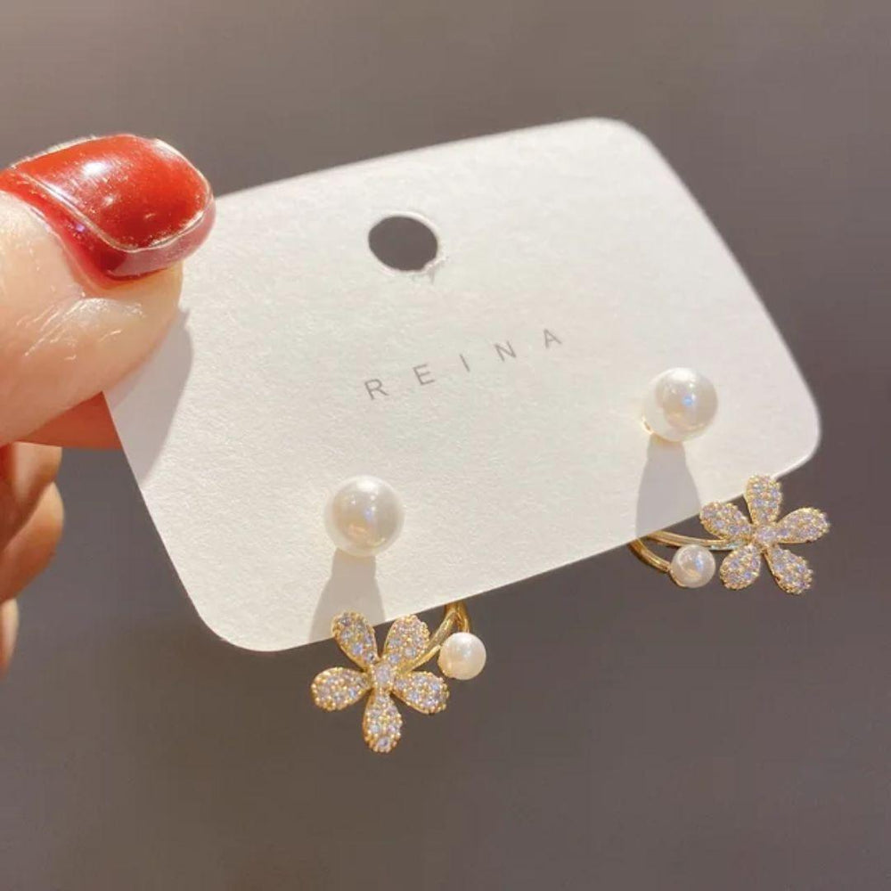 Shimmering-Flower-and-Pearls-Earrings 2