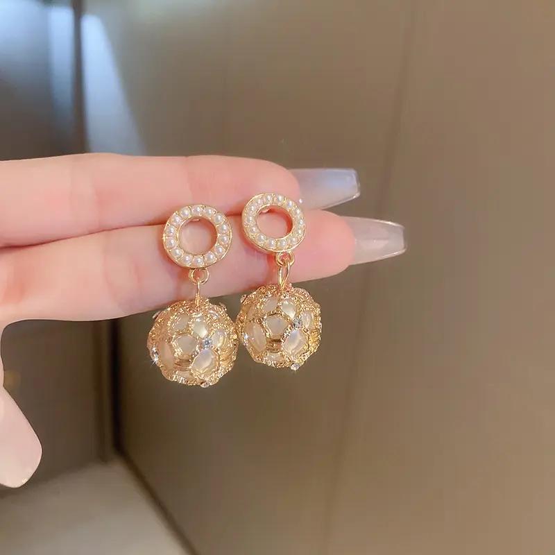 Sither Pearls Cage Drop Earrings