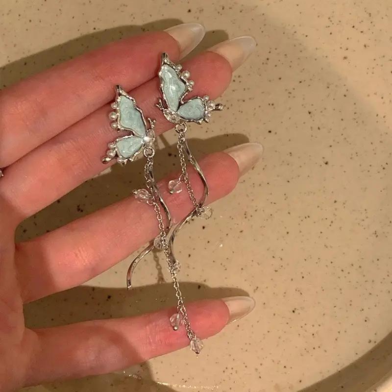 Sky Blue Butterfyl Dangle Earrings