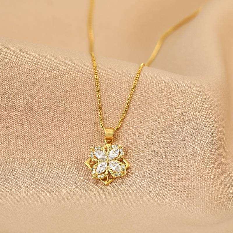 Spinning Petals Crystal Necklace 1 