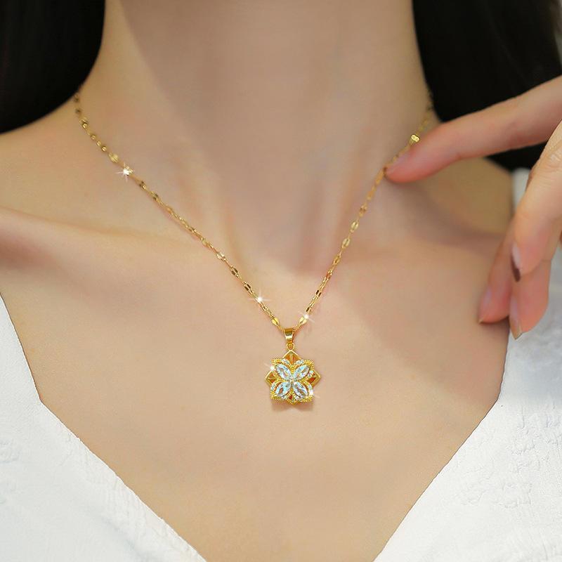 Spinning Petals Crystal Necklace 2 