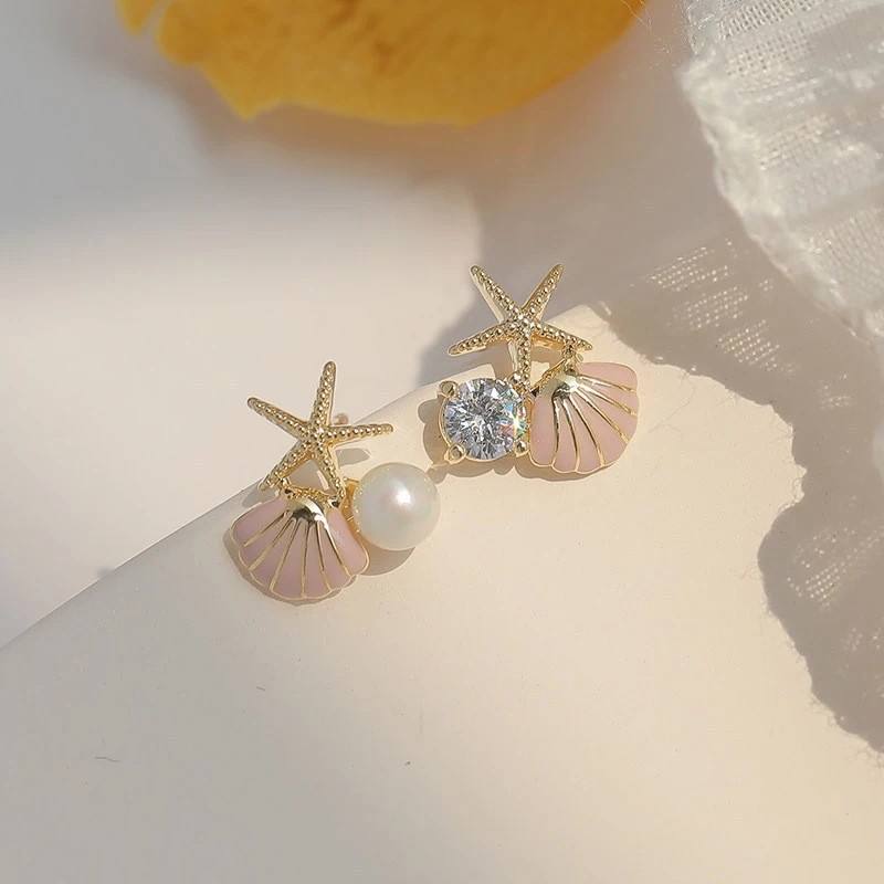 Starfish-and-Shell-Pearl-Earrings 3