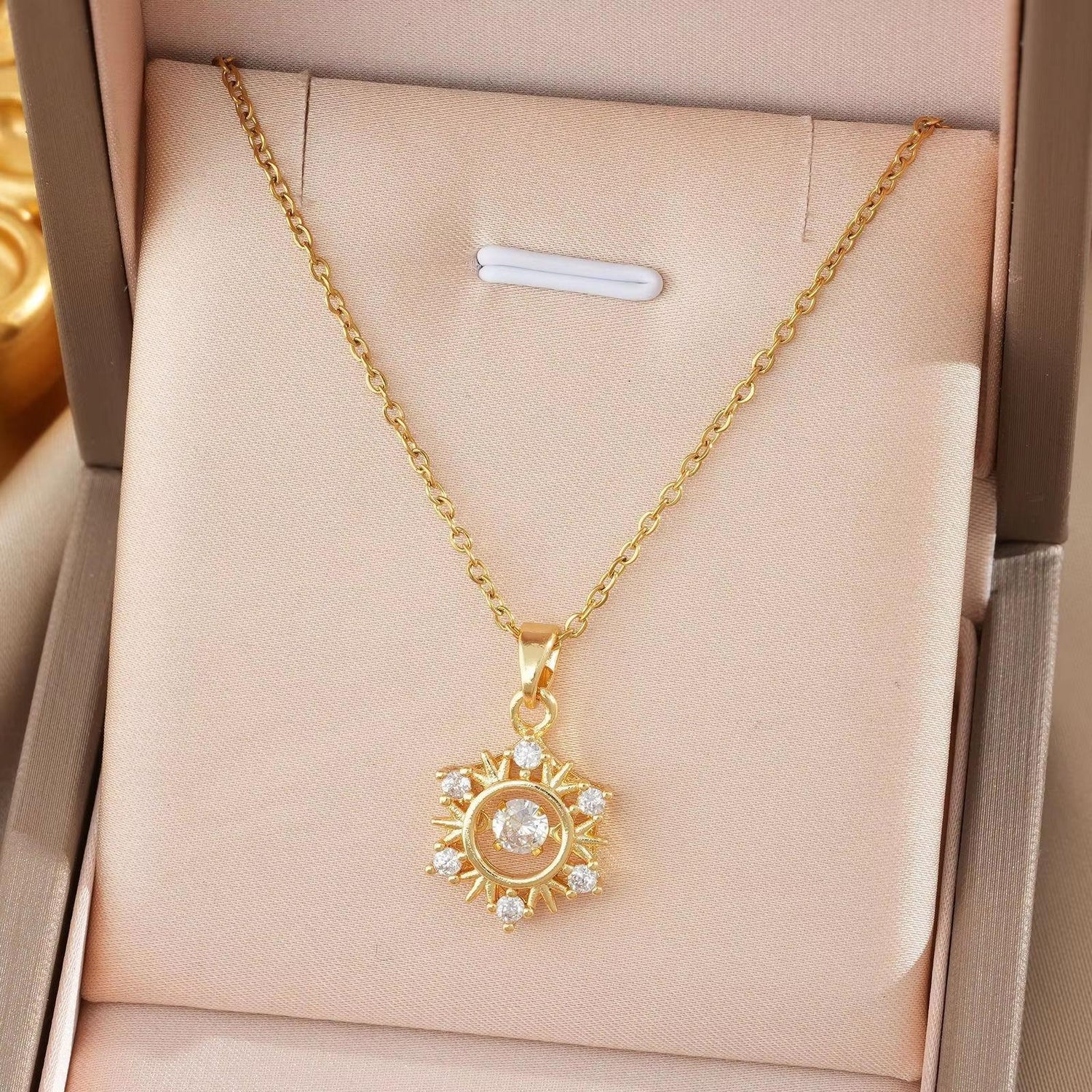 Sun Flower Crystal Necklace 1 