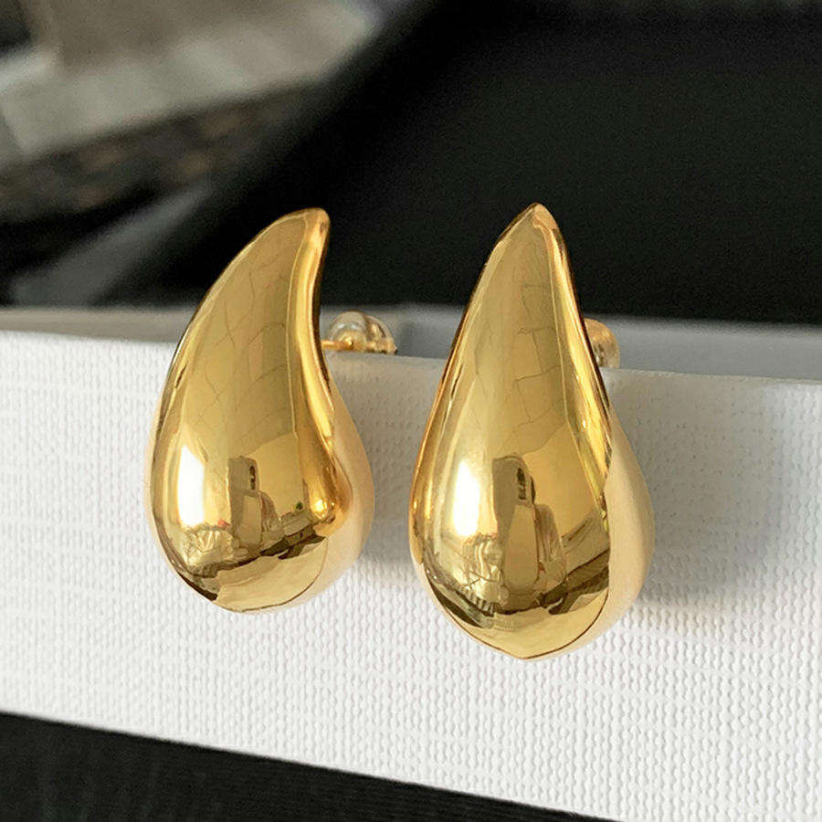 Trendy-Golden-Teardrop-Earrings 1