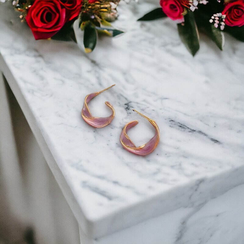 Twisted-Purple-Hoop-Earrings 1