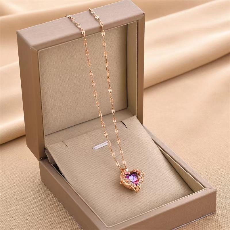 Violet Whisper Heart Necklace 2 