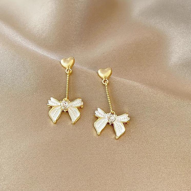 White-Bow-Drop-Earrings 1