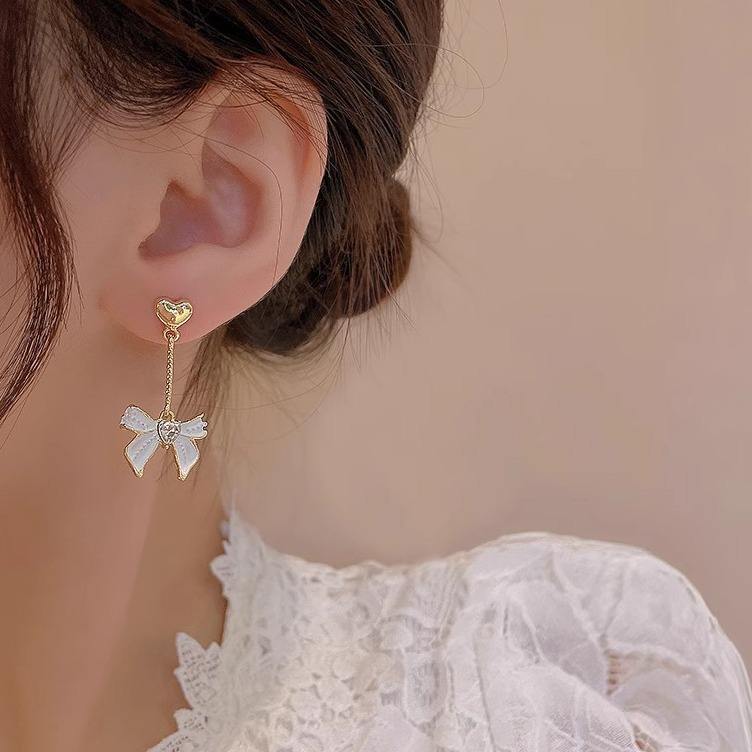 White-Bow-Drop-Earrings 2