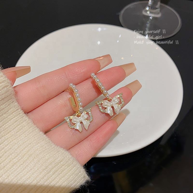 White-Butterfly-Drop-Earrings 1