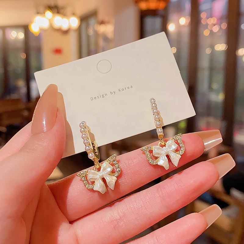 White-Butterfly-Drop-Earrings 3