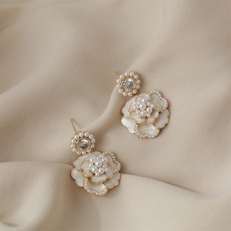 White-Camellia-Drop-Earrings 1