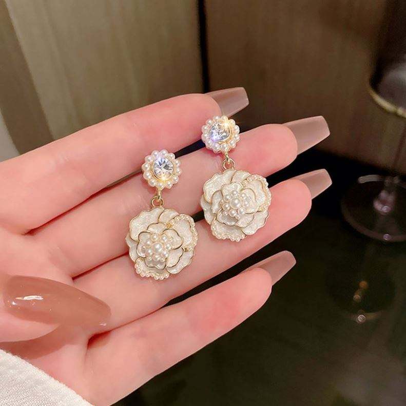 White-Camellia-Drop-Earrings 3