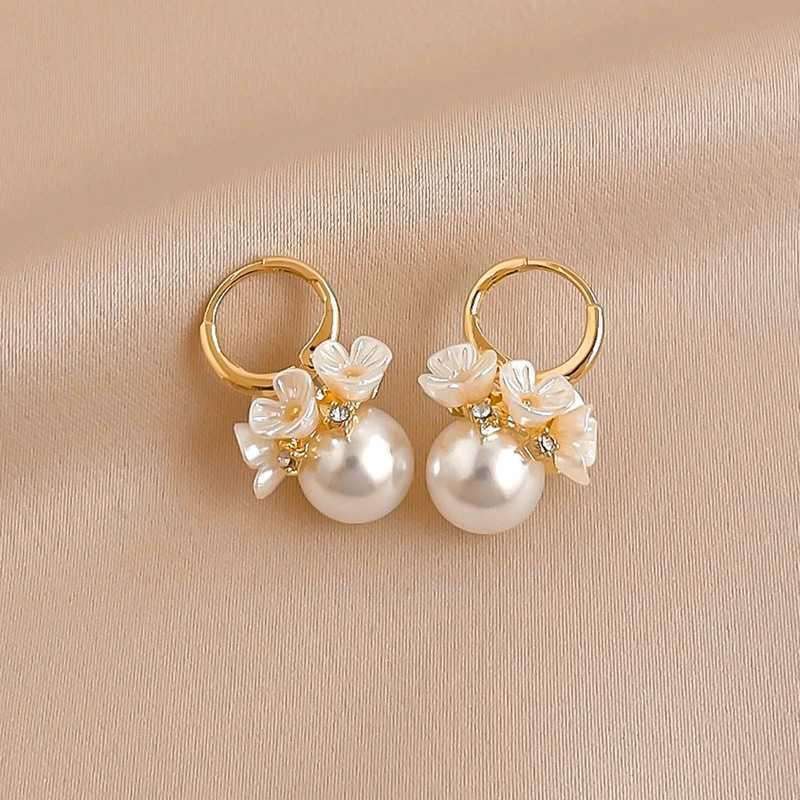 White-Flowers-Pearldrop-Earrings 1