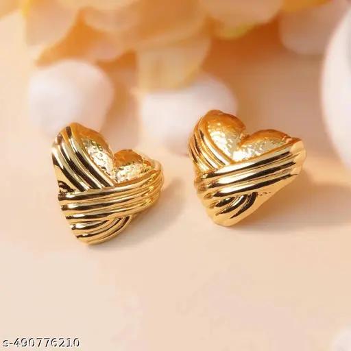 Wrapped Heart Golden Earrings