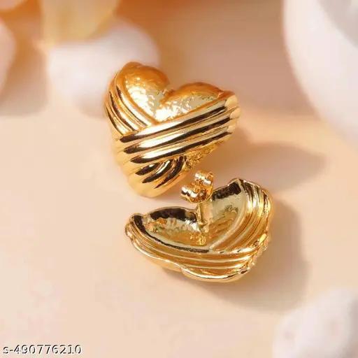 Wrapped Heart Golden Earrings