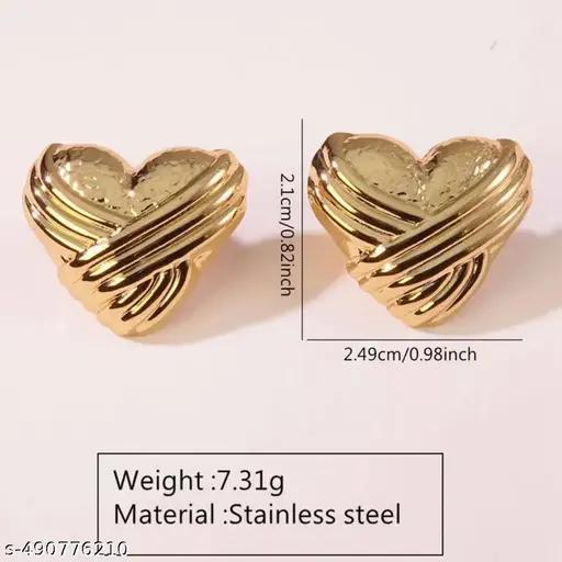 Wrapped Heart Golden Earrings