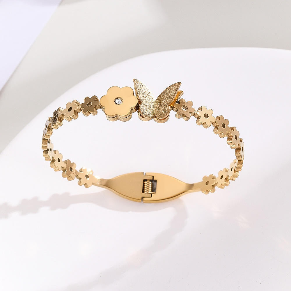 Blooms and Butterfly Anti-Tarnish Bracelet