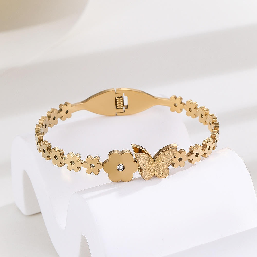 Blooms and Butterfly Anti-Tarnish Bracelet