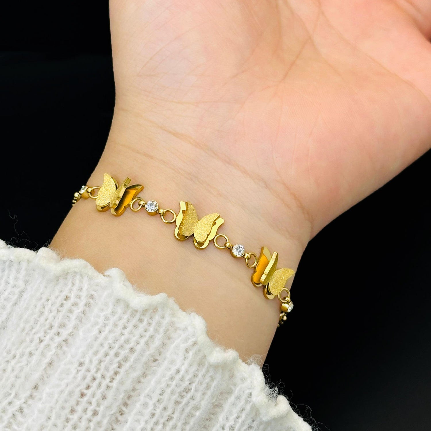 Butterfly Cluster Anti-Tarnish Bracelet