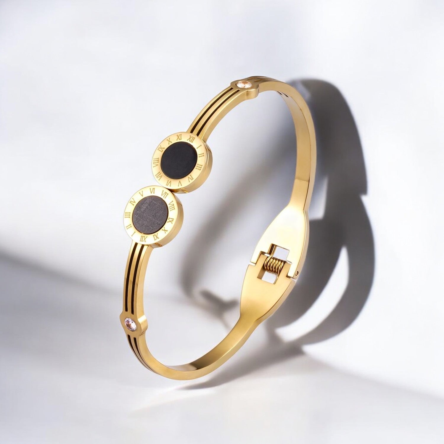 Dual Roman Medallion Anti-Tarnish Bracelet